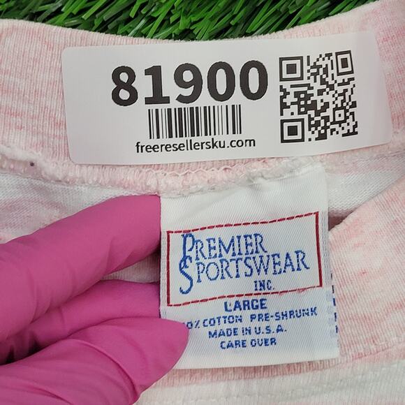 Vintage 90s Tahoe Shirt Large 21x27 Pink White - Picture 7 of 12